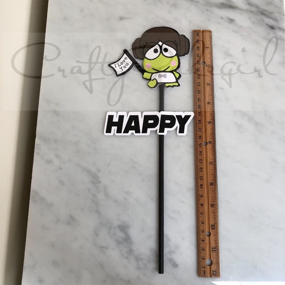 Star Wars Leia Han Solo Keroppi Pikki I Love You I Know Cake Topper Anniversary - Picture 6 of 12